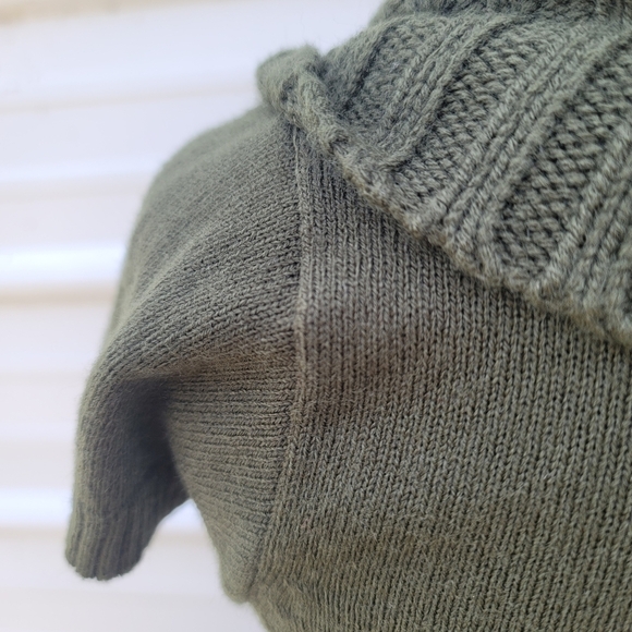 Sweater Project women's Argyle Knit Cowl Neck Fitted Sweater Dress Green Sz S - Picture 8 of 9